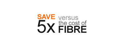 Save 5X versus the cost of fibre