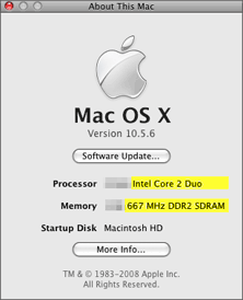 About This Mac - Mac mini 2007-2008