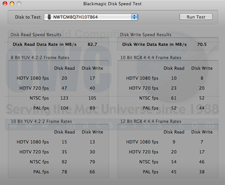 BlackMagic benchmark results