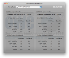 BlackMagic benchmark results