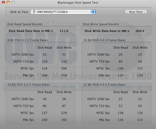 BlackMagic benchmark results