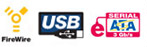 FW, USB, eSATA