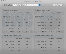 BlackMagic benchmark results