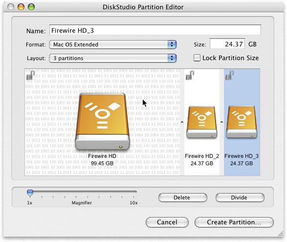 DiskStudio Partition Editor Screen