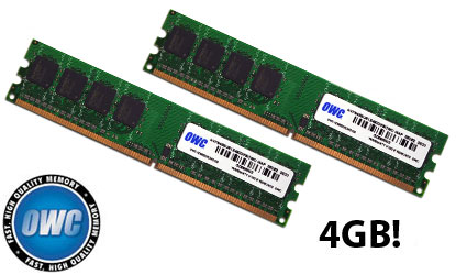 4GB (2 x 2GB) PC4200 DDR2 533MHz DIMMs