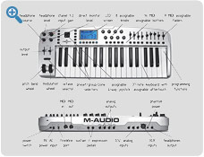Enlarged views of 61 Note MIDI Keyboard