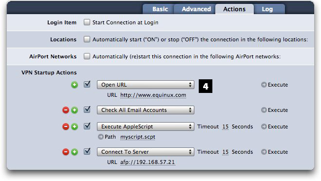 pre-configure actions