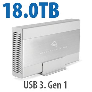 18.0TB OWC Mercury Elite Pro 7200RPM Storage Solution with USB 3.2 (5Gb/s) + eSATA + FW800/400