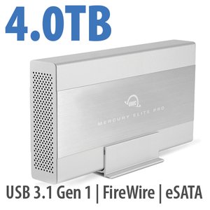 4.0TB OWC Mercury Elite Pro 7200RPM Storage Solution with USB 3.2 (5Gb/s) + eSATA + FW800/400