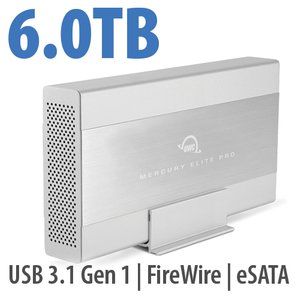 6.0TB OWC Mercury Elite Pro 7200RPM Storage Solution with USB 3.2 (5Gb/s) + eSATA + FW800/400