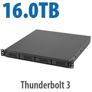 16.0TB (1x4.0TB NVMe + 3x4.0TB HDD) Flex 1U4 4-Bay Rackmount Thunderbolt Storage, Docking & PCIe Expansion Solution