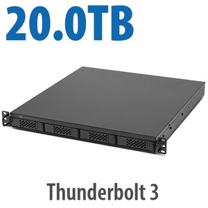 20.0TB (1x8.0TB NVMe + 3x4.0TB HDD) Flex 1U4 4-Bay Rackmount Thunderbolt Storage, Docking & PCIe Expansion Solution