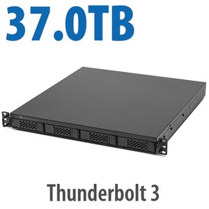 37.0TB (1x1.0TB NVMe + 3x12.0TB HDD) Flex 1U4 4-Bay Rackmount Thunderbolt Storage, Docking & PCIe Expansion Solution