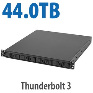 44.0TB (1x8.0TB NVMe + 3x12.0TB HDD) Flex 1U4 4-Bay Rackmount Thunderbolt Storage, Docking & PCIe Expansion Solution