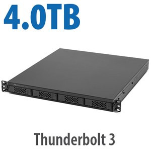 4.0TB (4x1.0TB NVMe) Flex 1U4 4-Bay Rackmount Thunderbolt Storage, Docking & PCIe Expansion Solution