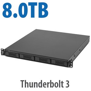 8.0TB (4x2.0TB NVMe) Flex 1U4 4-Bay Rackmount Thunderbolt Storage, Docking & PCIe Expansion Solution