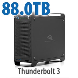88.0TB (1x4.0TB U.2 NVMe SSD, 7x12.0TB HDD) ThunderBay Flex 8 Thunderbolt 3 Storage Solution