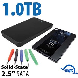 DIY SSD Upgrade Bundle: OWC Express USB 3.2 (5Gb/s) Bus-Powered Portable External Storage Enclosure + 1.0TB OWC Mercury Electra 6G SSD + 5-Piece Toolkit