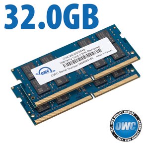 (*) 32.0GB (2 x 16GB) OWC 2666MHz DDR4 PC4-21300 260-Pin SO-DIMM Memory Upgrade Kit