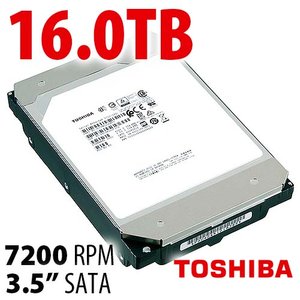 16.0TB Toshiba MG08 Series 3.5-inch SATA 6.0Gb/s 7200RPM Enterprise Class Hard Disk Drive