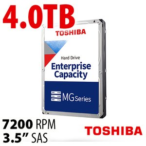 4.0TB Toshiba MG08-D Series 7200RPM SAS Dual-Port 12Gb/s 512e 3.5-inch Hard Drive