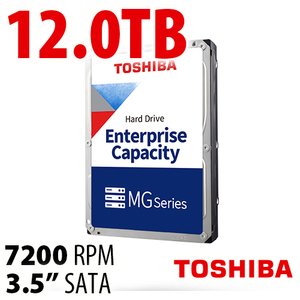 12.0TB Toshiba MG09ACA 7200RPM SATA 6.0Gb/s 512e 3.5-inch Enterprise Class Hard Disk Drive