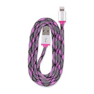 0.9 Meter (36") 360 Electrical QuickLink Braided Lightning to USB Charging Cable - Pink
