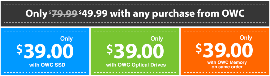 OWC Instant Rebates when you purchase Parallels with other items.