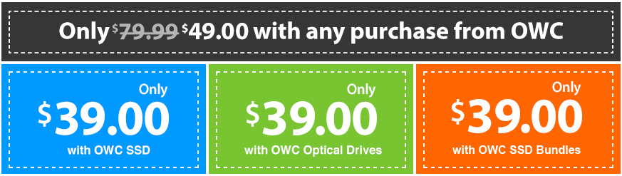 OWC Instant Rebates when you purchase Parallels with other items.
