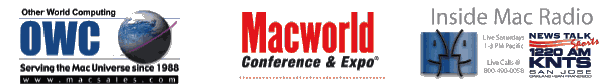 OWC, Macworld, & Inside Mac Radio logos