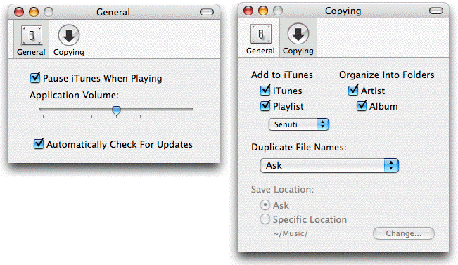 Preferences Window