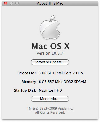 Processor info on a Mac