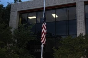 The flag at OWC's Austin facility.