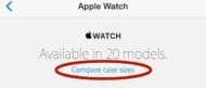 Using the Apple Store app to compare actual Apple Watch case sizes