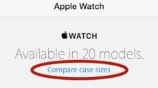 Using the Apple Store app to compare actual Apple Watch case sizes