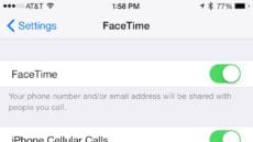 FaceTime Settings on iPhone