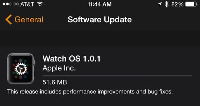 Apple Watch OS 1.0.1