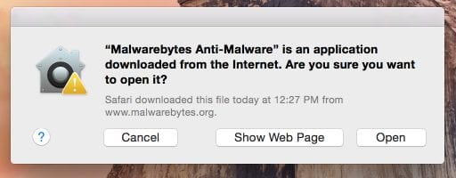 Malwarebytes Anti-Malware for Mac - installation warning