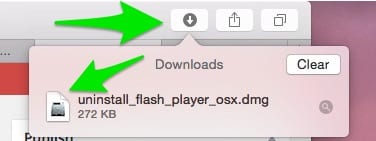 Launching the Adobe Flash uninstaller from Safari