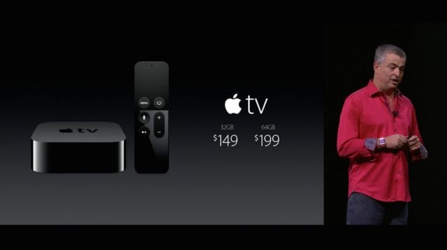 4th Generation Apple TV and Apple VP Eddy Cue at September 9, 2015 Event