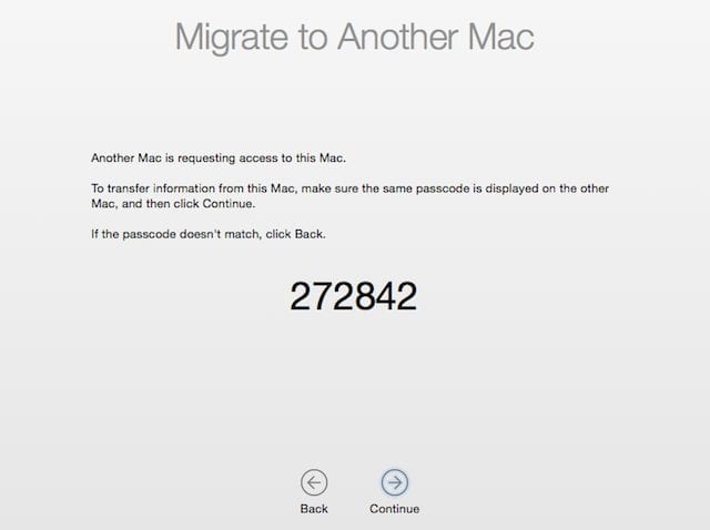 Migration Assistant: Migrate to another Mac