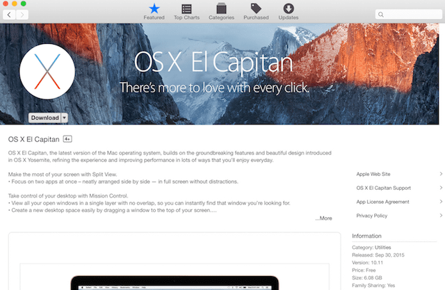 El Capitan Mac App Store