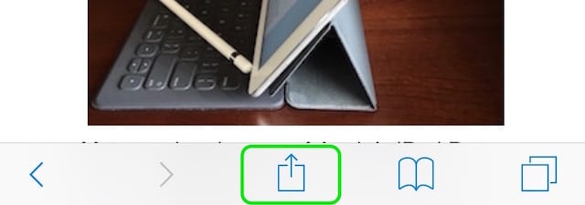 Share button in iOS Safari