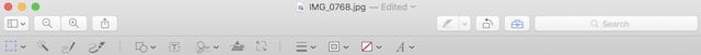 The Preview toolbar for images. It changes slightly for PDF files.