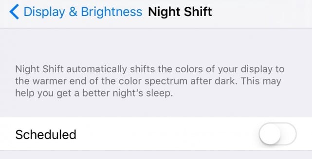 iOS 9.3 Night Shift