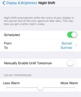 iOS 9.3 Night Shift Sunrise/Sunset