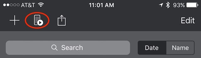 Remote button in Keynote on iPhone