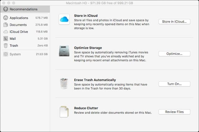Optimizing Mac storage with macOS Sierra