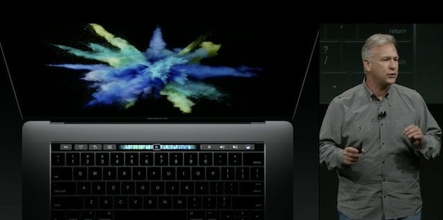 Apple Senior VP of World Marketing Phil Schiller introduces the new MacBook Pro with Touch Bar