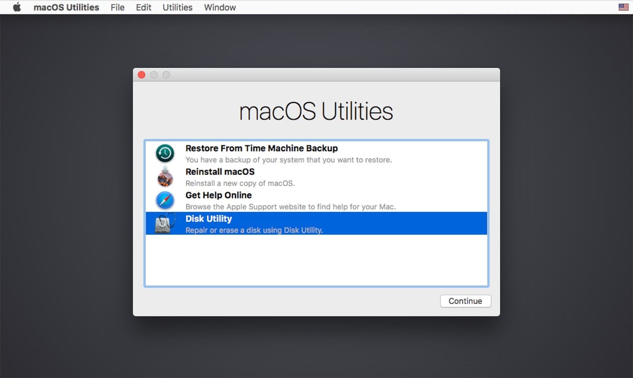 mac os x boot disk utility